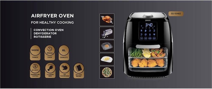 Actual product image Sogo Hot air fryer & oven 1800W