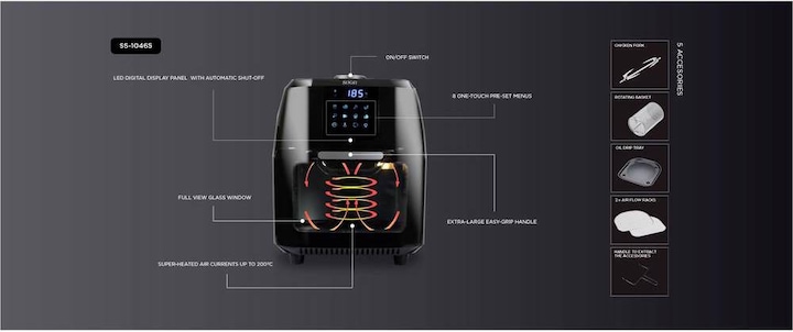 Actual product image Sogo Hot air fryer & oven 1800W