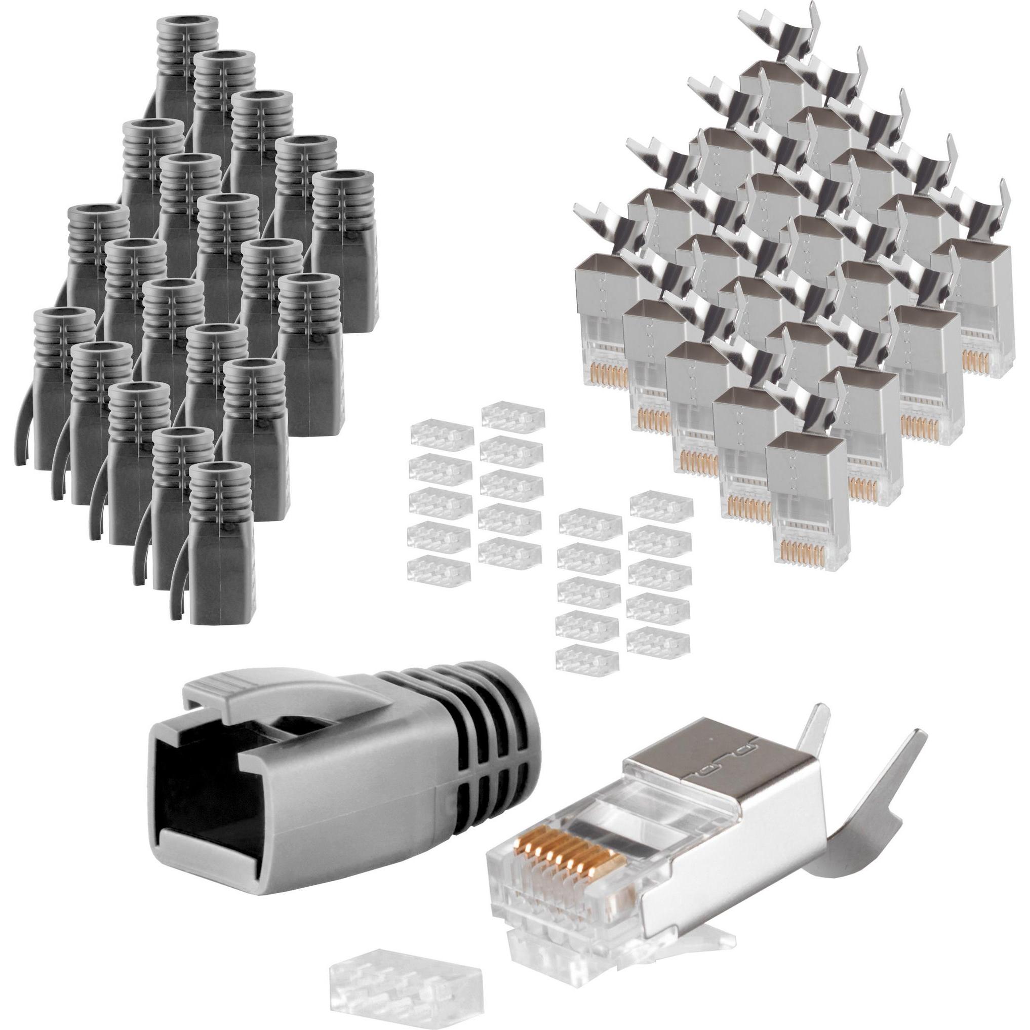 Shiverpeaks S/CONN maximum connectivity Netzwerk Modular Stecker RJ45 SET für Verlegekabel bis AWG 23, Stecker m (CAT8.1...