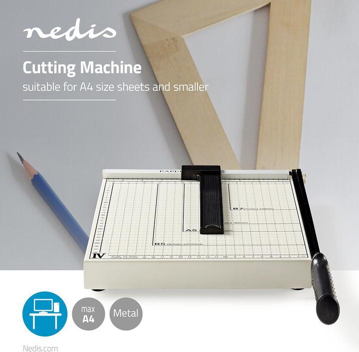 Image du produit Nedis KÖNIG - Coupe-papier - Taille A4 - Avec verrouillage de sécurité - Convient pour A4 et (4 feuilles, A4)