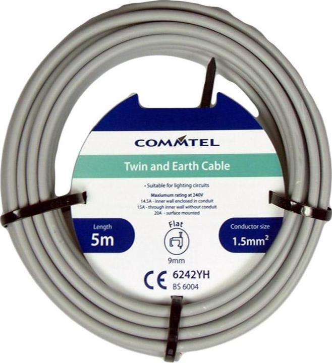 Actual product image Commtel Twin and Earth Cable 1.5mm2 (5 m)
