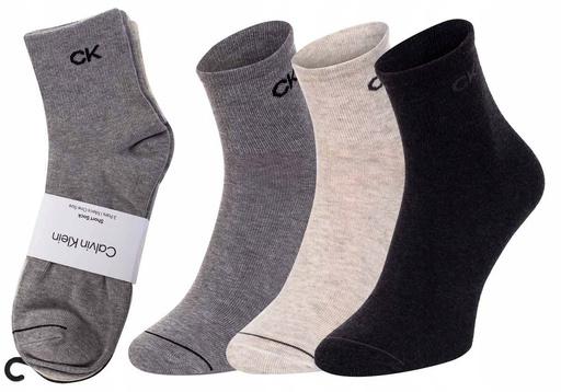 Produktbild Calvin Klein Herren Short sock Men's Quarter Socks 3 Pack, mid grey melange, Einheitsgr (3er Pack, 40 - 46)
