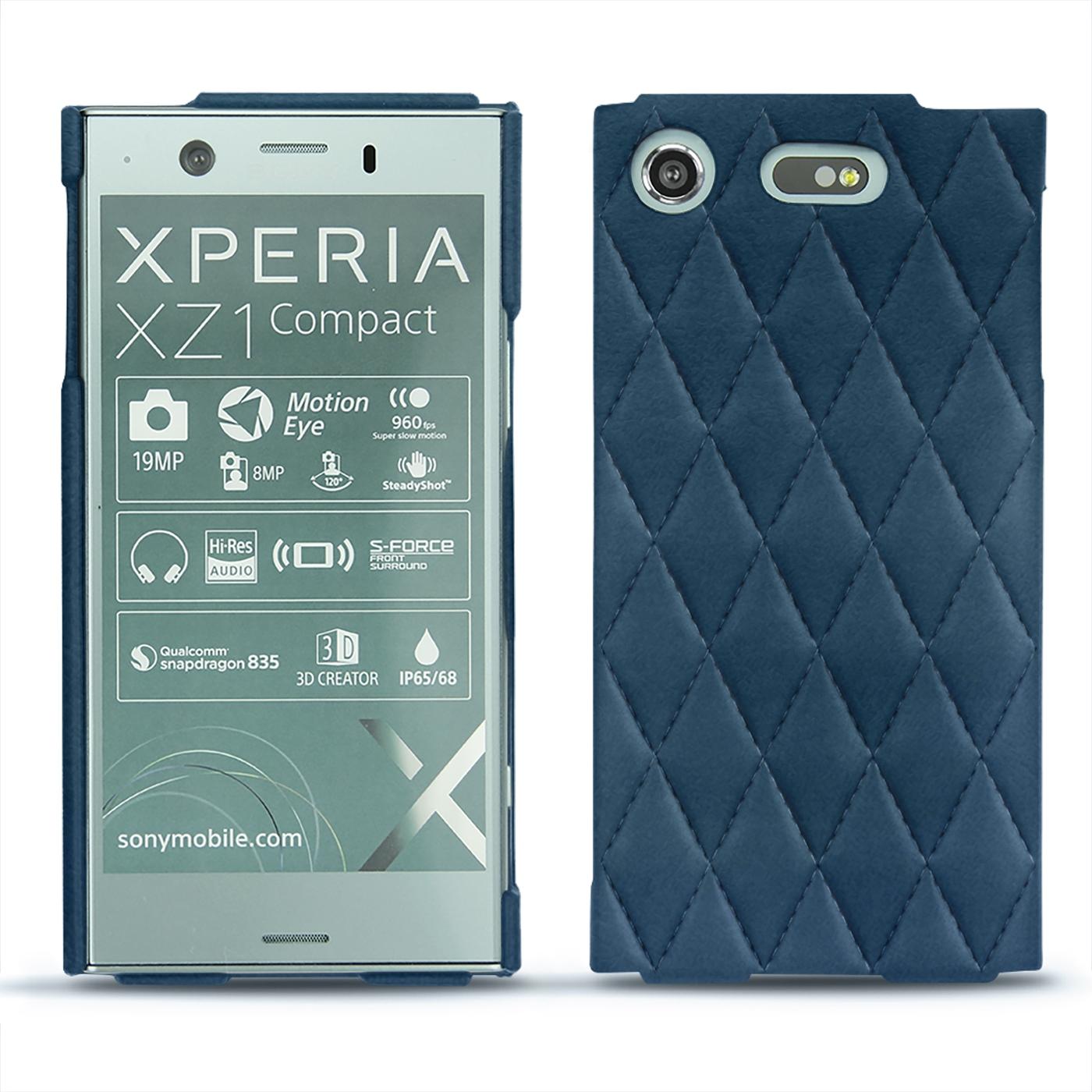 Noreve Lederschutzhülle (Sony Xperia XZ1 Compact), Smartphone Hülle, Blau