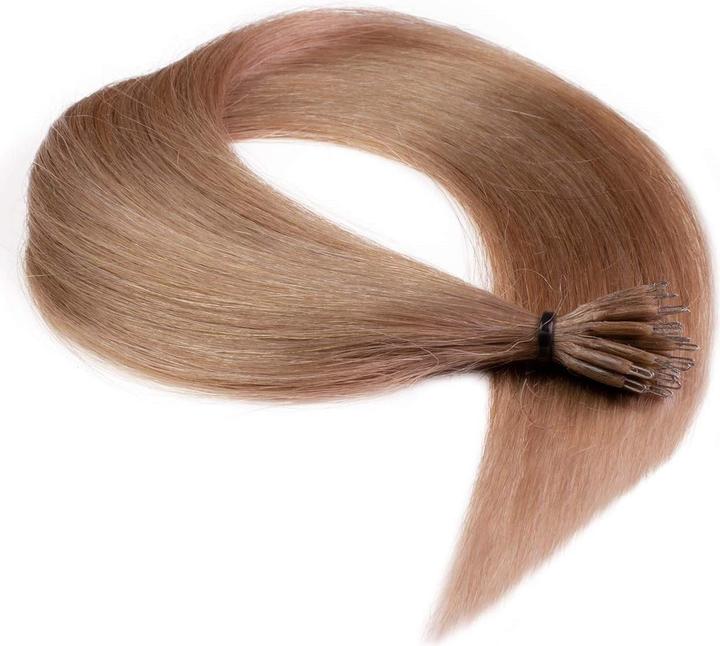 Actual product image Hair2heart Premium nanoring Real Hair Extensions Smooth 100 Strands 1g 60cm Honey Blonde (Honey blonde, 60 cm)
