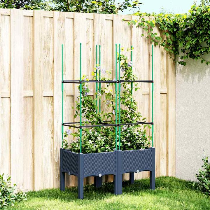 Image du produit vidaXL Bac à plantes avec treillis PP