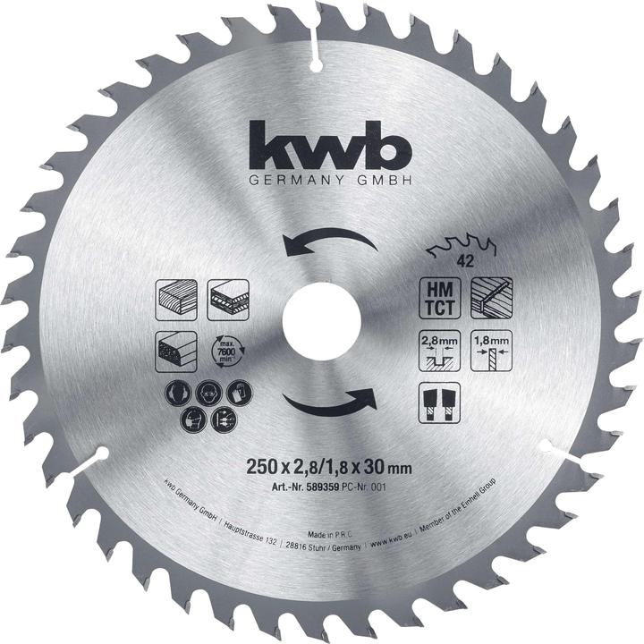 Produktbild kwb 589359 Kreissägeblatt 250 x 30 mm 1 St.