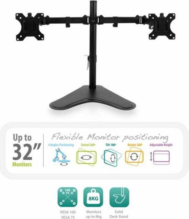 Produktbild Ewent EW1536 Flachbildschirm-Tischhalterung 81,3 cm (32" ) Freistehend Schwarz (Tisch, 32", 16 kg)