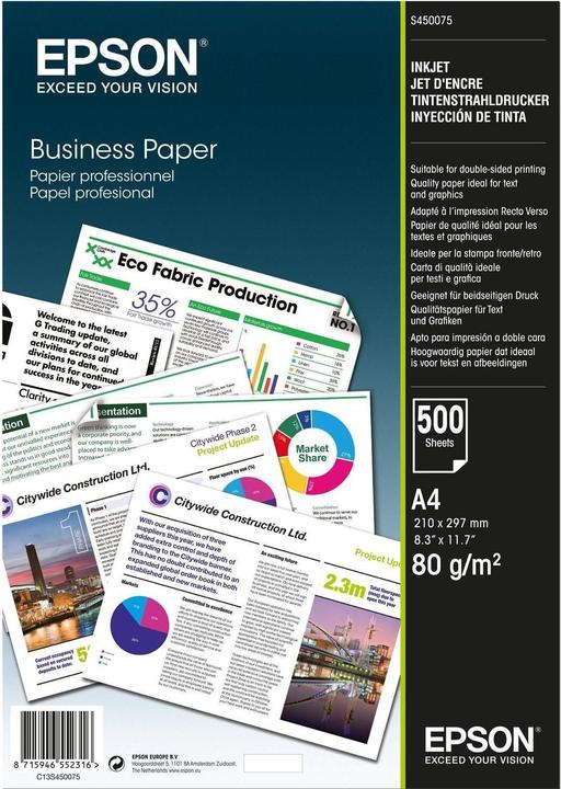 Epson business paper (A4, 500 Sheets, 80 g/m²)