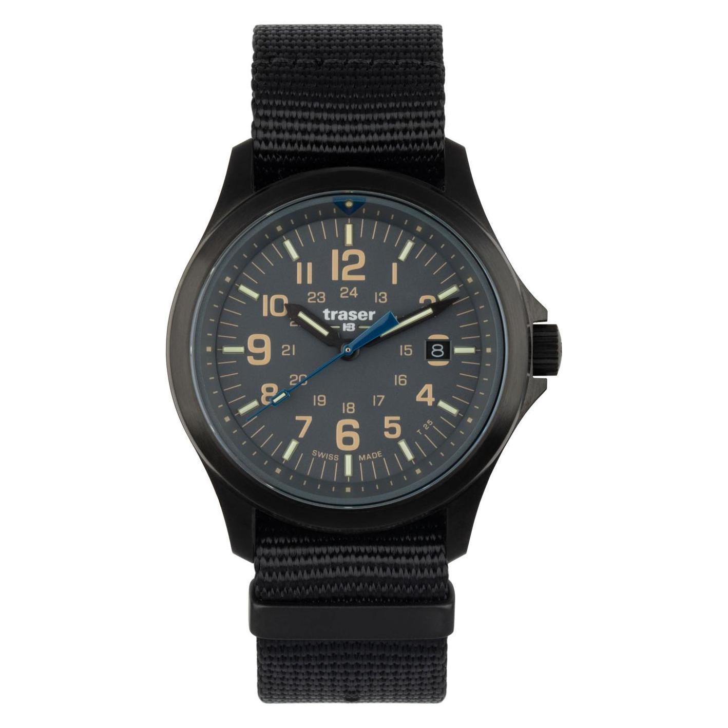 Traser, Armbanduhr, 111072, Schwarz, Grau, (Analoguhr, Swiss Made, 42 mm)