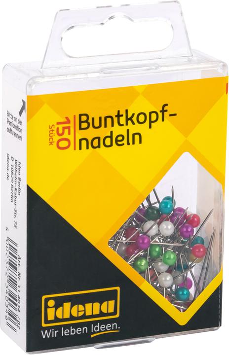 Idena Round cobblestone needles, 150 pieces, assorted colours