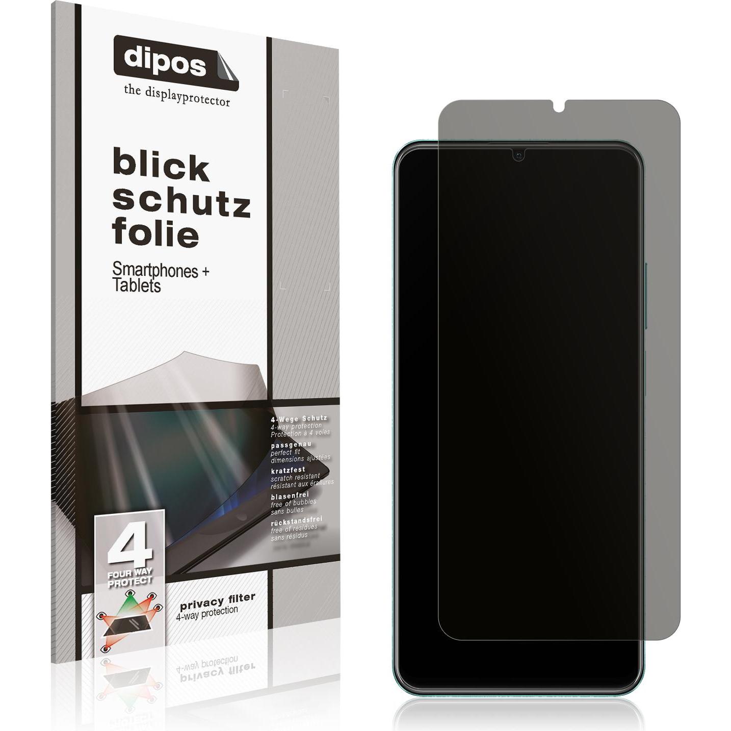 Dipos Blickschutzfolie 4-Way Privacy (1 Stück, Realme C51), Smartphone Schutzfolie, Transparent