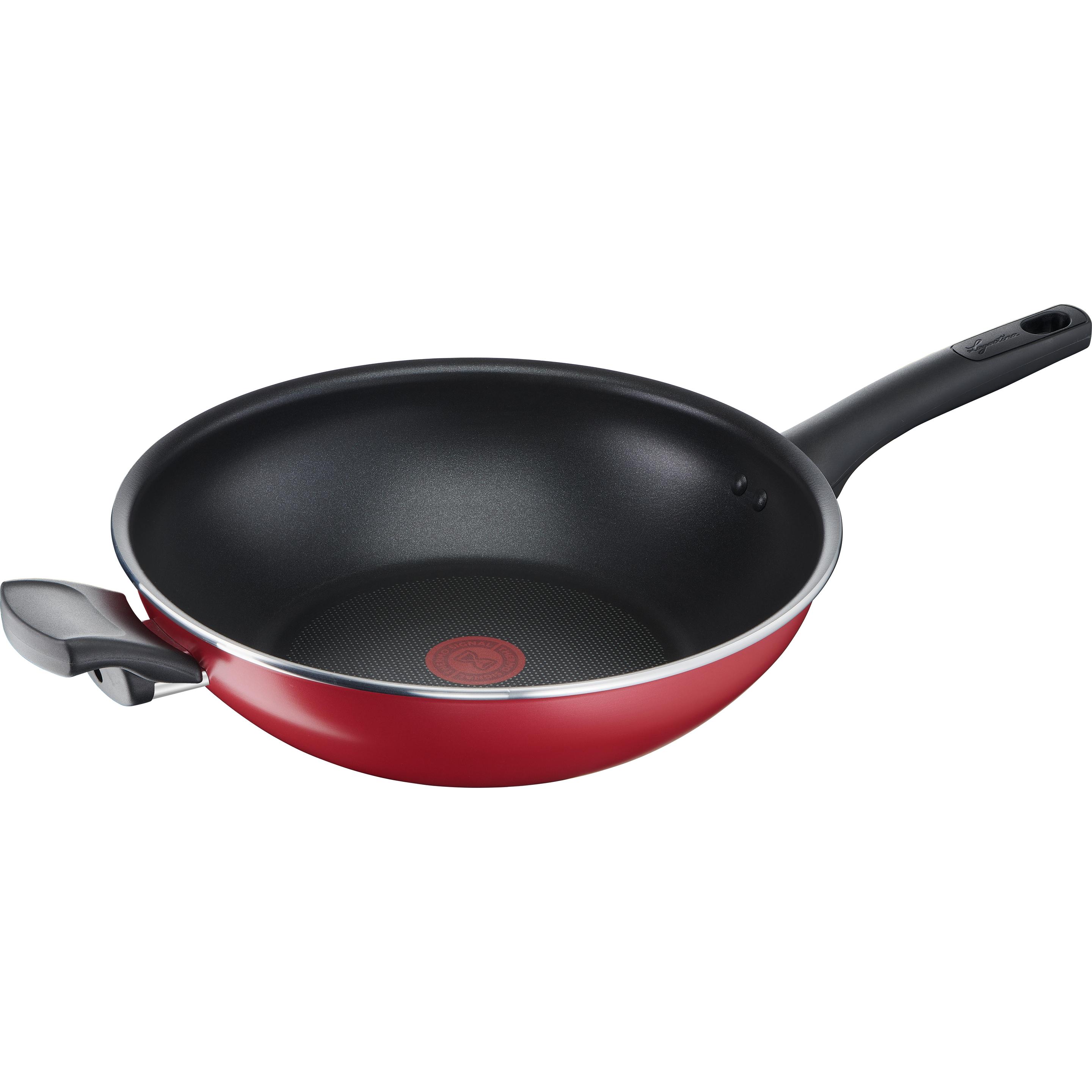 Lagostina Rosso Wok 30Cm Acciaio Cestello Cucina, Padella + Pentola,