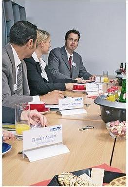 Actual product image Durable Table name plate, acrylic with aluminium base