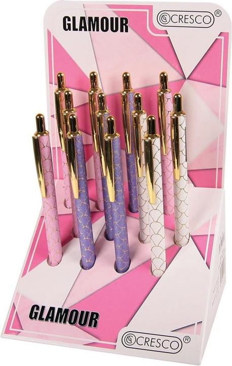 Immagine prodotto Cresco Penna Glamour (12 pezzi) (Bianco, Colori rosa e oro, Glitter grafite, Lilla, Oro, Rosa, 12x)