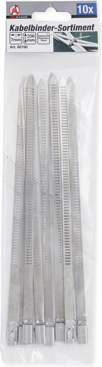 Actual product image BGS Cable Tie Assortment Stainless Steel 7.0 x 200 mm 10 pcs. (Metal cable ties, 200 mm, 10 pcs.)