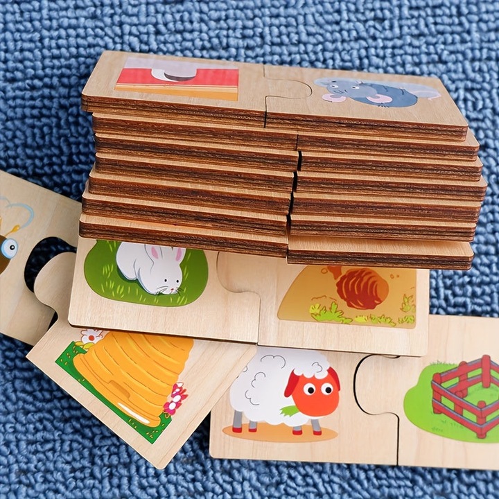 Produktbild Activity Board Puzzle-Holzspielzeug, Holzpuzzle-Box, Tiere und Haus Puzzle-Box