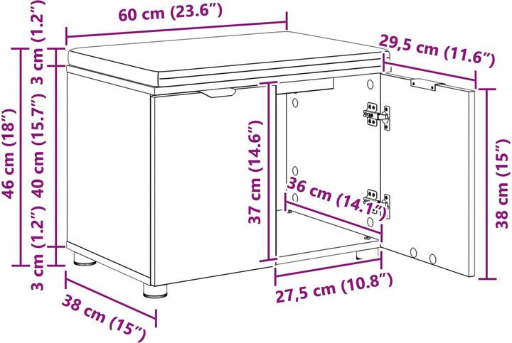 Image du produit vidaXL Flurbank (38 cm)