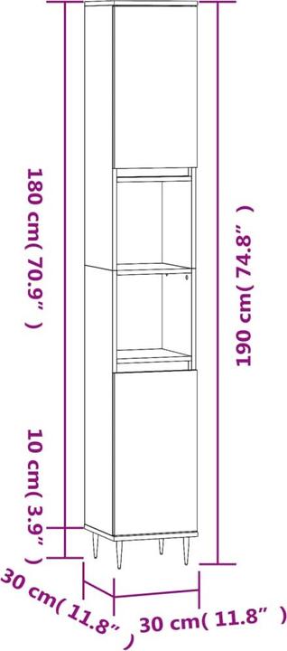 Actual product image vidaXL Macie (30 x 30 x 190 cm)