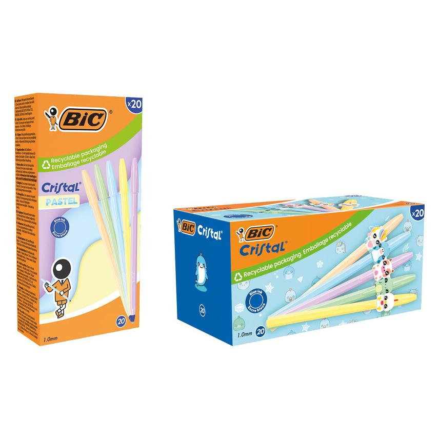 Bic, Penne, Penna A Sfera Cristal Pastel (20X)