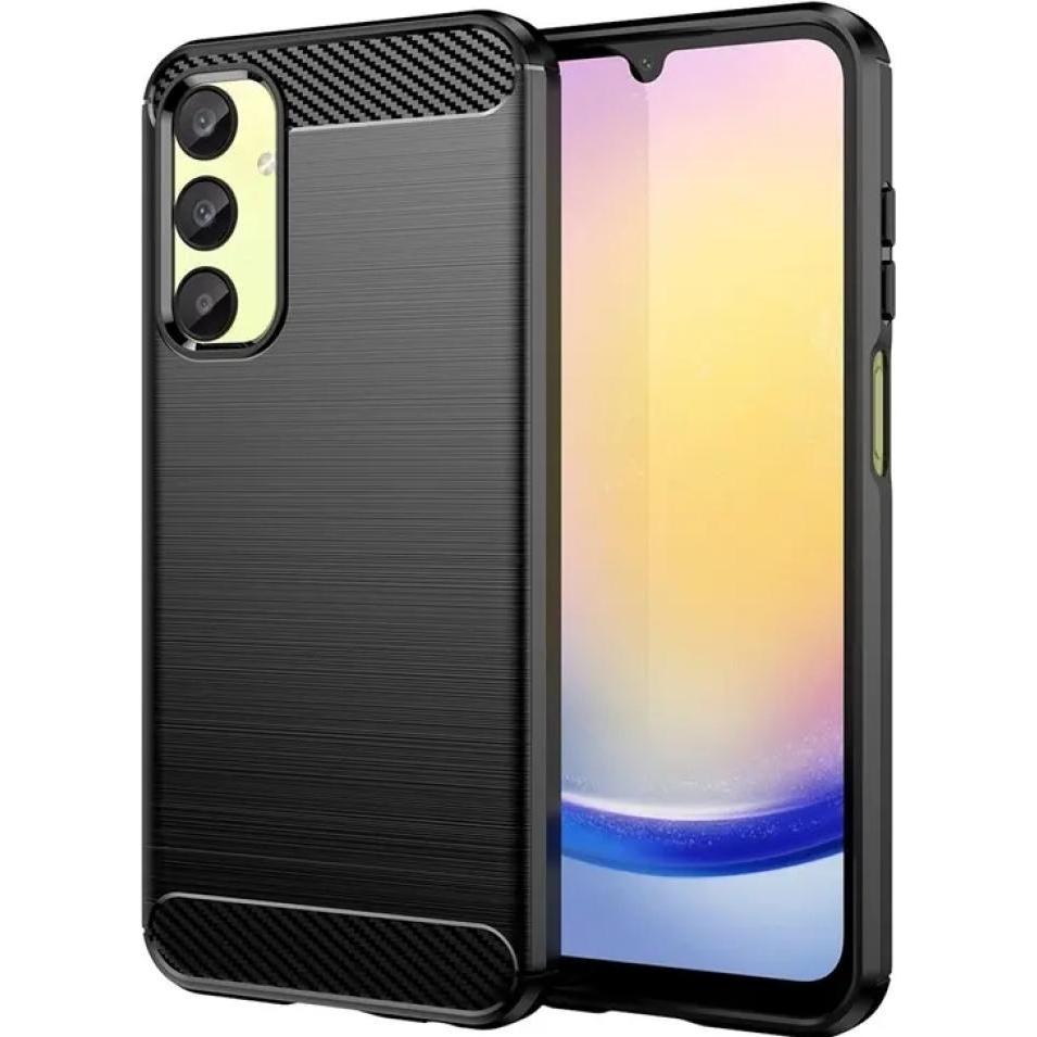 Screenguard Samsung Galaxy A25 5G Hülle Carbon Brushed Soft TPU (Samsung Galaxy A25 5G), Smartphone Hülle, Schwarz