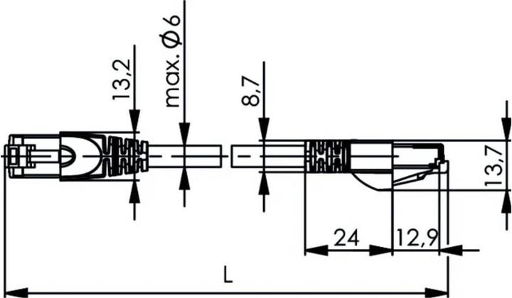Productafbeelding Telegärtner Patchkabel LSZH (PiMF, S/FTP, CAT6a, 7 m)