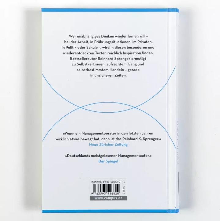 Produktbild Gehirnwäsche trage ich nicht (Deutsch, Reinhard K. Sprenger, 2023)