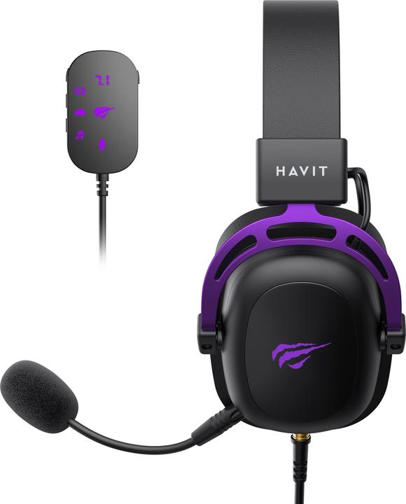 Actual product image Havit H2002C+U (black+purple) (Cable)