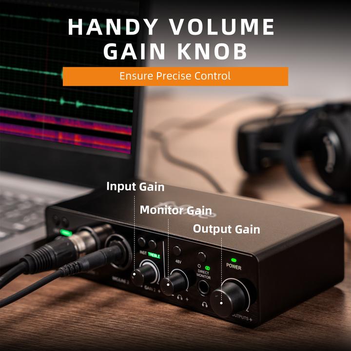 Actual product image Fifine Ampli3 Type-C Audio Interface 2 Channel USB Treble Sound Card Mixer