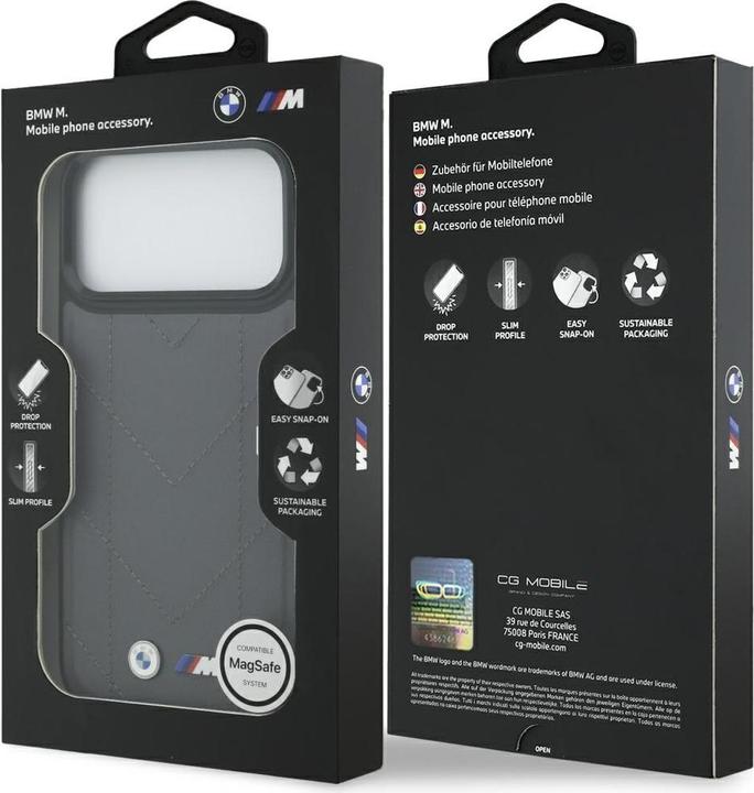 Produktbild BMW Case M Quilted Logo MagSafe for iPhone 17 Pro Max anthracite (Apple iPhone 17 Pro Max)