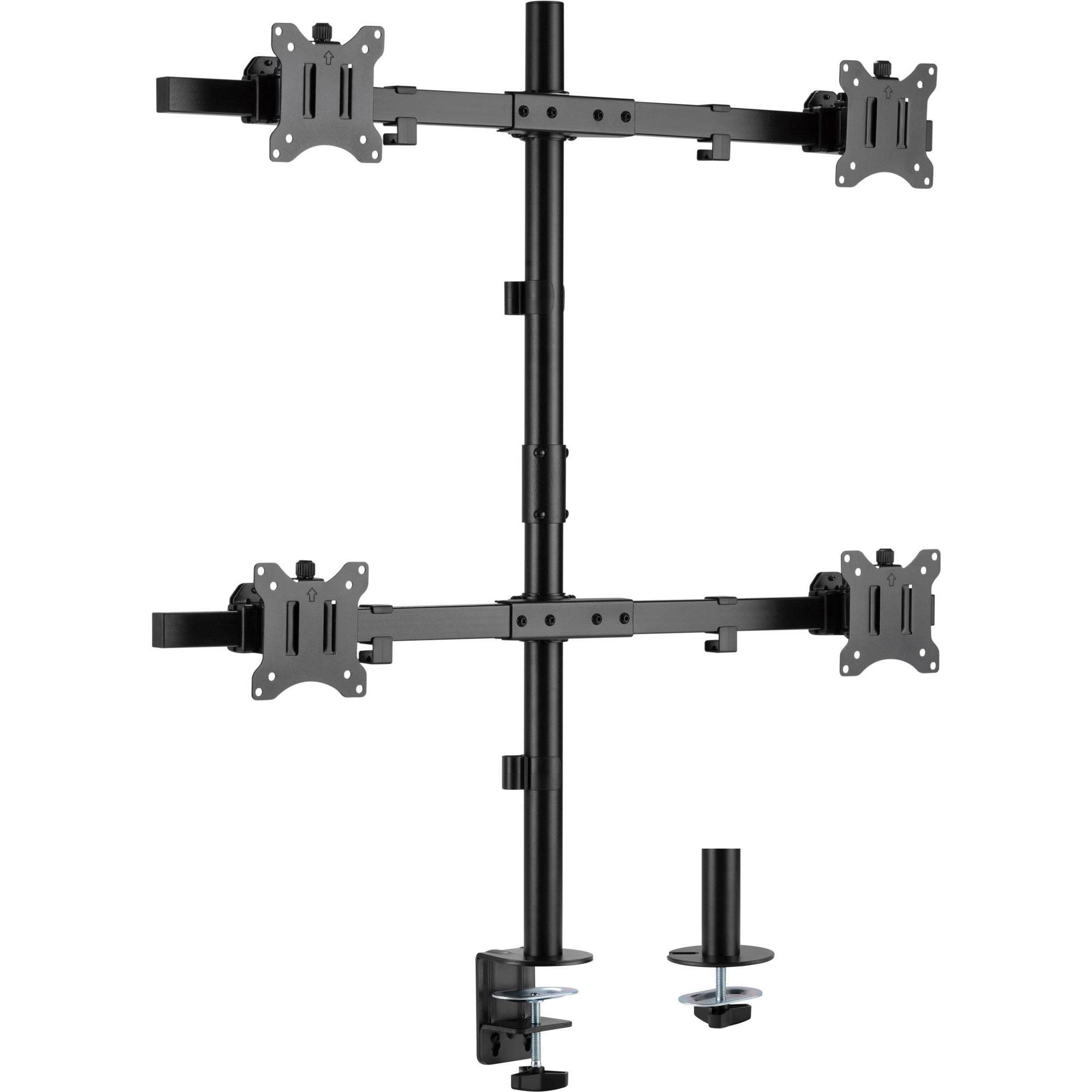 InLine Tischhalterung, für 4x LCD-/LED-Display bis 81cm (32"), max. 9kg, schwarz (Esstisch, 32"), Monitor Halterung, Sch...