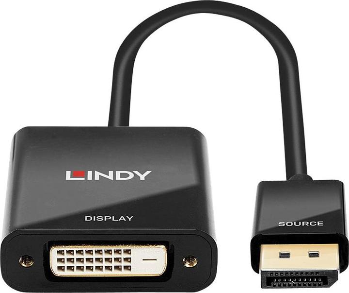 Image du produit Lindy Adaptateur DisplayPort vers DVI-D (actif, Eyefinity, Surround, Collage compatible) (DVI, 15 cm)