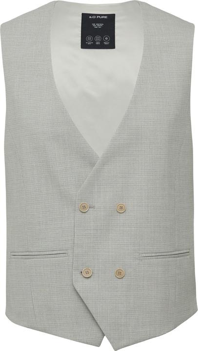 Actual product image S.Oliver Indoor-Weste s.O PURE: Doppelreihige Weste aus kariertem Stretch-Gewebe (56)