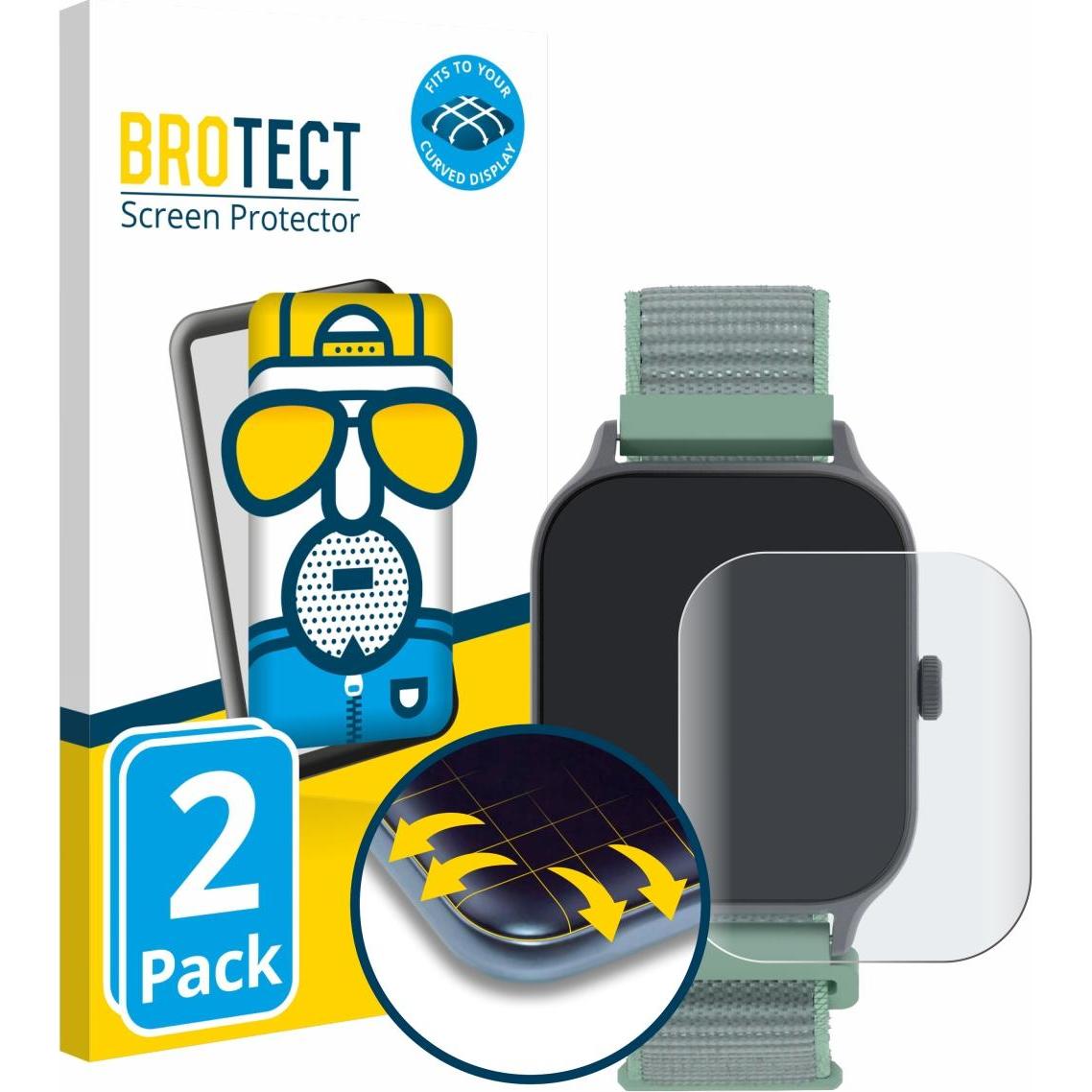 BROTECT Full-Screen Pellicola Opaca, Pellicola protettiva per smartwatch, Trasparente