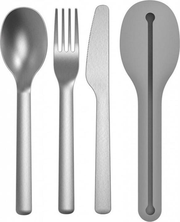 Image du produit BergHoff Set de couverts to go pique-nique Leo 3 pièces, argent mat (4 pcs, Set de couverts)
