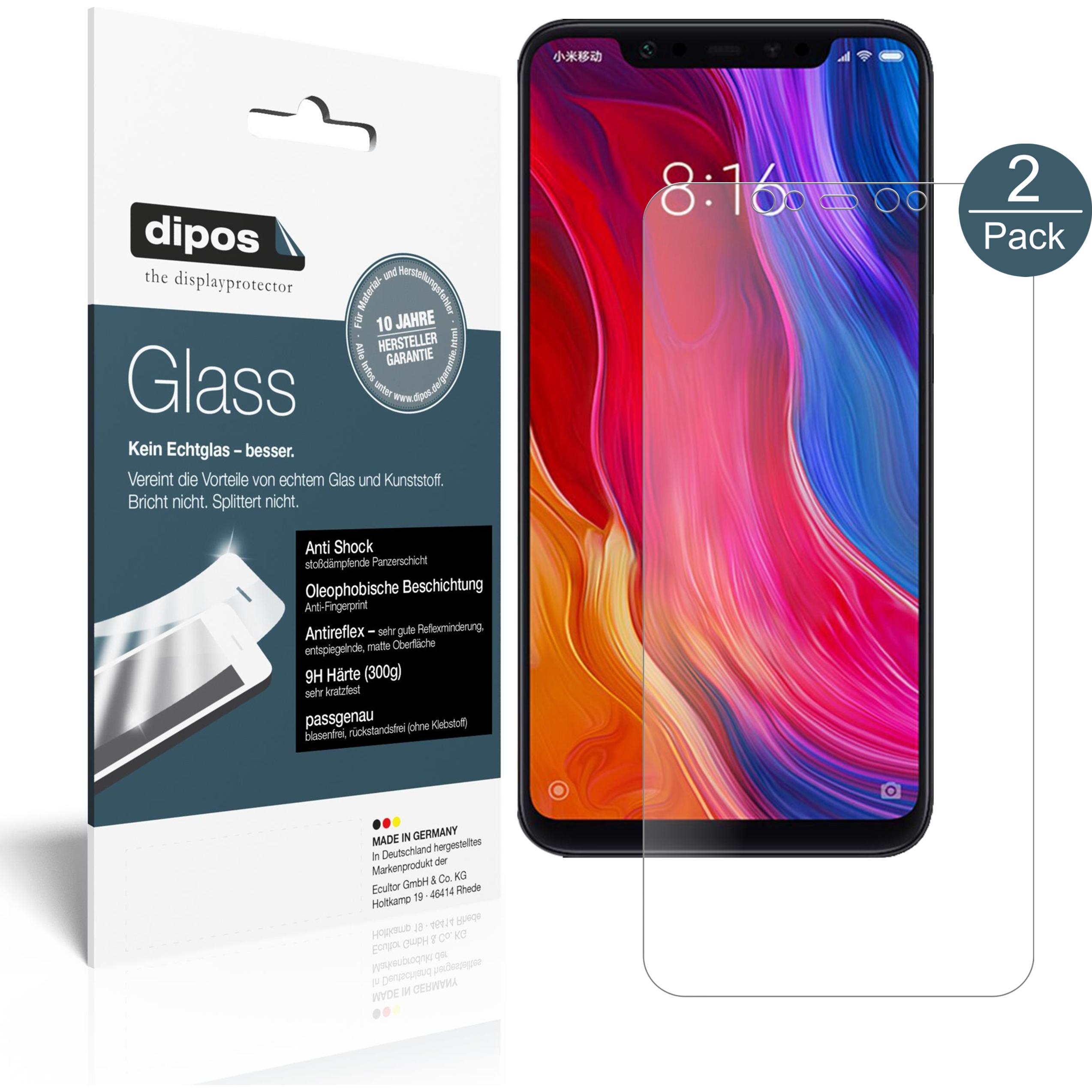 Dipos Displayschutz Anti-Shock (2 Stück, Xiaomi Mi 8 SE), Smartphone Schutzfolie, Transparent