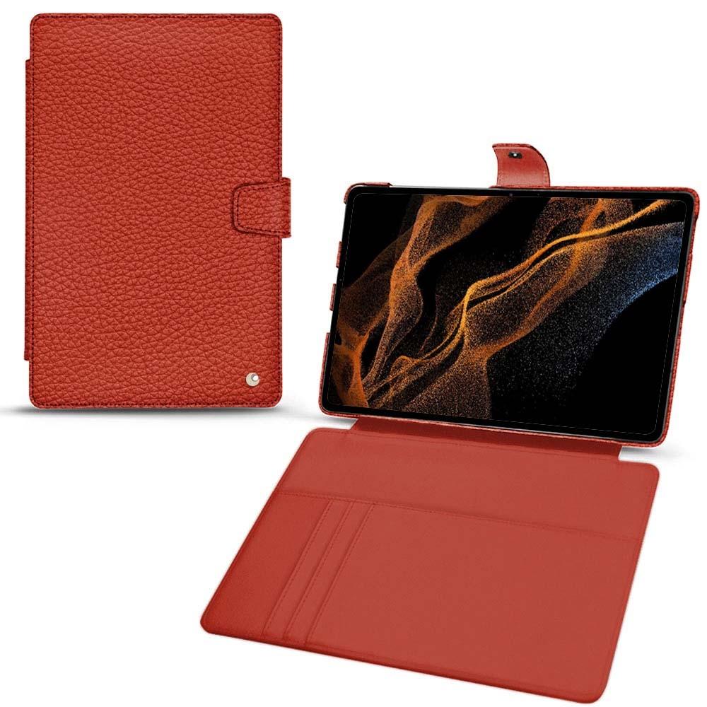 Noreve Lederschutzhülle Wallet (Galaxy Tab S8+), Tablet Hülle, Orange