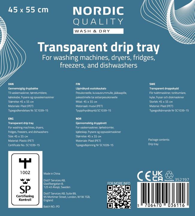 Actual product image Nordic Q - Drip tray - 45 x 55 cm. - Transparent