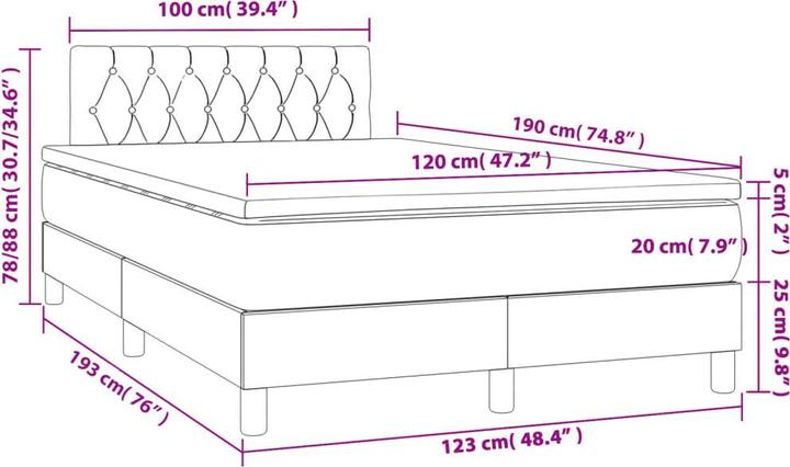 Image du produit vidaXL Boxspringbett (120 x 190 cm)