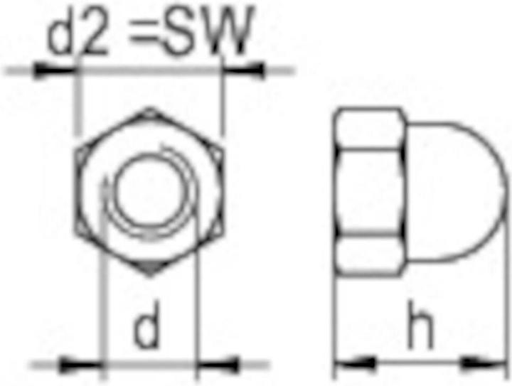 Actual product image Reisser Cap nut, DIN 1587, hexagonal, M 8, steel, galvanised, blue passivated, packed a 100 (M8)