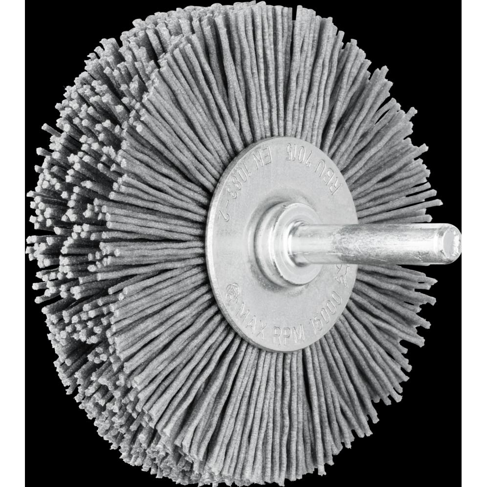 Pferd, Schleifmittel, Rundbürste ungezopft RBU Ø70x15 mm Schaft-Ø6 mm SiC-Filament-Ø0,90 Korn 180 (180)