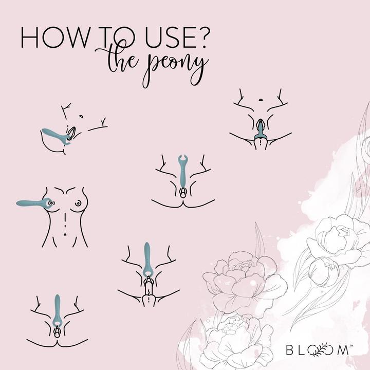 Actual product image Bloom The Peony Couple Vibrator - Green