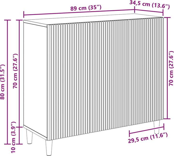 Image du produit vidaXL Sideboard-Aufbewahrung (34.50 x 89 x 80 cm)