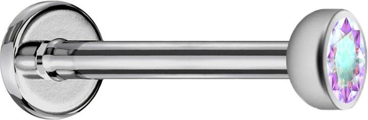 Immagine prodotto Star Piercing Micro Labret filo interno argento con emisfero di cristallo multicolore (senza ottone, Titanio)