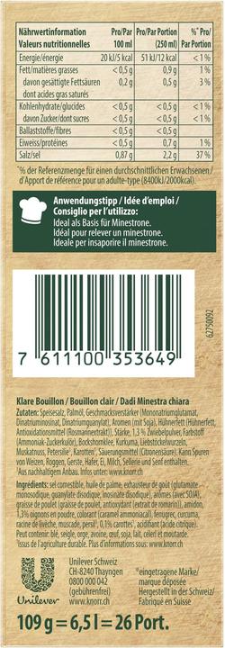 Nutritional values and ingredients Knorr DADI ST 20ST