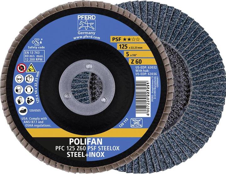 Actual product image Pferd Flap disc POLIFAN flap disc PFC 125 Z 60 PSF STEELOX (60)