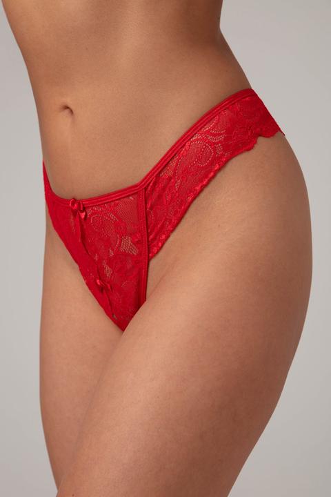 Actual product image Christine Le Duc Spitzenstring mit offenem Schritt Marzia Rot (XXL)