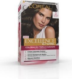 Produktbild L'Oréal Paris Dauerfärbung Excellence Dunkles Kastanien (Nº 3 Dunkles Kastanienbraun)