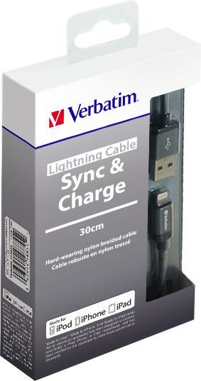 Image du produit Verbatim Câble Lightning - Gris espace - (0.30 m, USB 2.0)