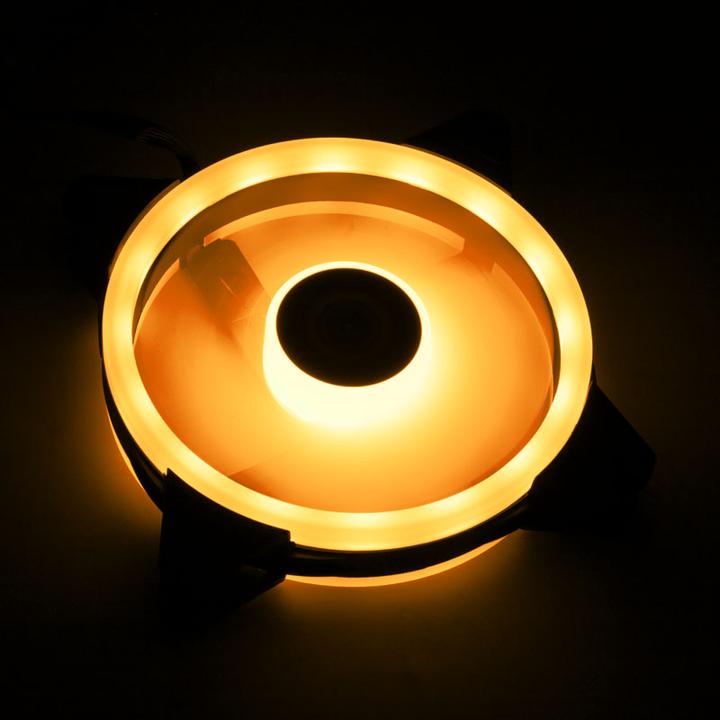Actual product image AeroCool DUO12PRO Kit 3xFan 12cm ARGB LED Dual Ring Antivibration 6 Pins Black (120 mm, 3 x)