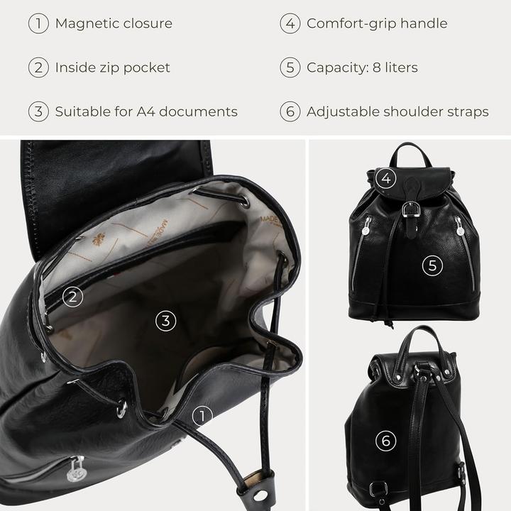 Actual product image Time Resistance Small Stylish Leather Backpack